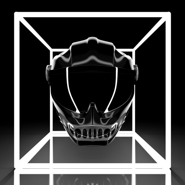 闪亮的摩托防护面罩图片下载