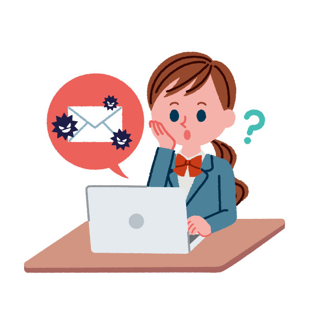 一个女学生谁是麻烦的垃圾邮件的插图图片下载