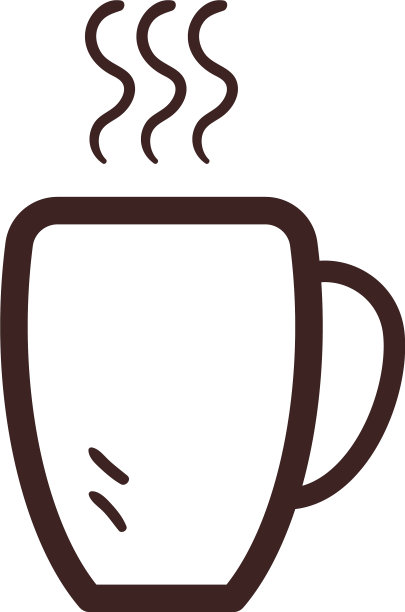 热咖啡杯线条风格图标设计图片下载