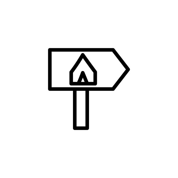 简单线条木路箭头牌标志图标图片下载