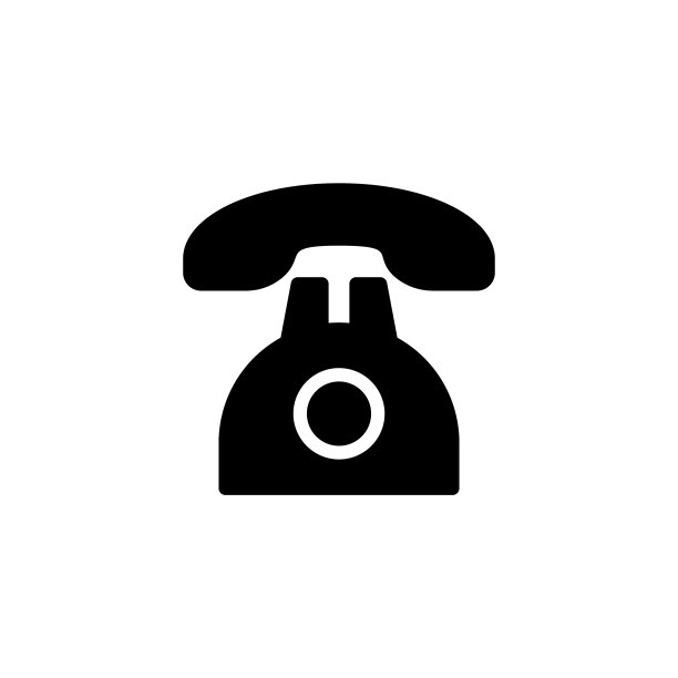 老式电话标志标志纯黑色图标图片下载