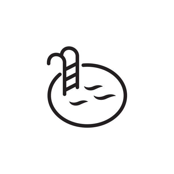 游泳池标志轮廓线图标图片下载