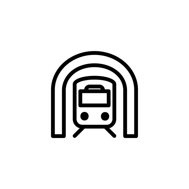 火车上的一个隧道图标简单的轮廓线风格图片下载
