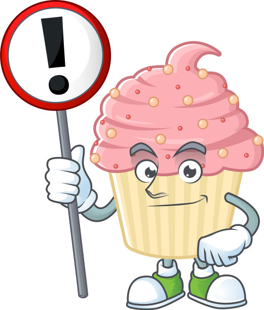 图片草莓纸杯蛋糕卡通拿着一个标志图片下载