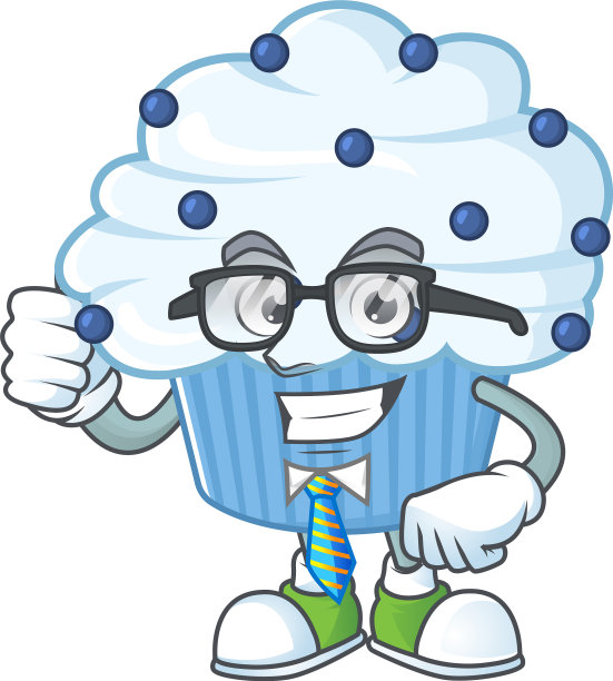 设计香草蓝色纸杯蛋糕成功的商人图片下载