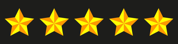 黄色五星，黑色背景图片下载