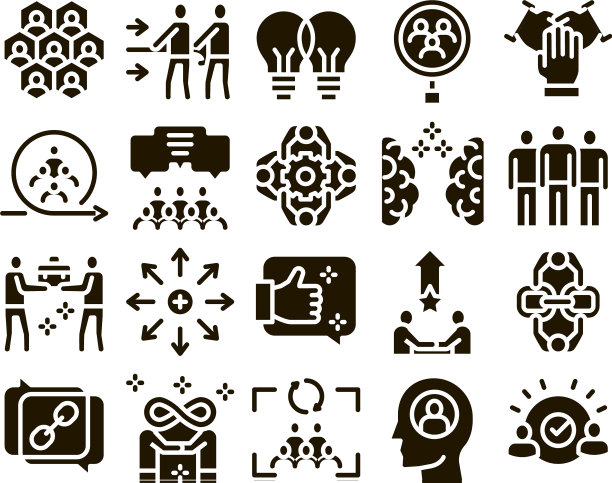 协作工作字形集图片下载