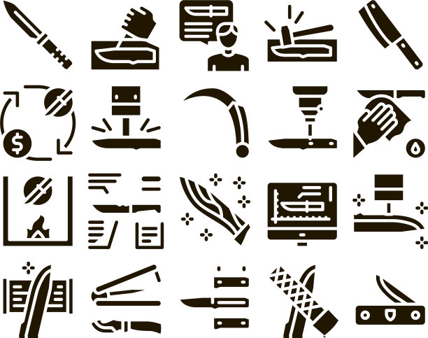 制刀器具字形套装图片下载