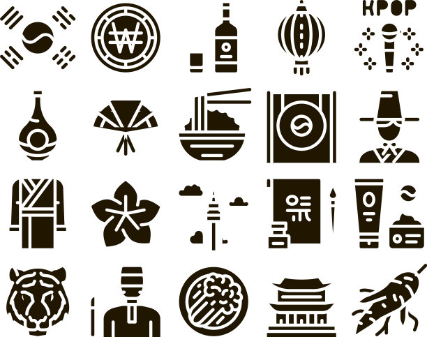 韩国传统象形字符集图片下载