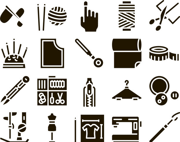 缝纫和刺绣象形文字集图片下载