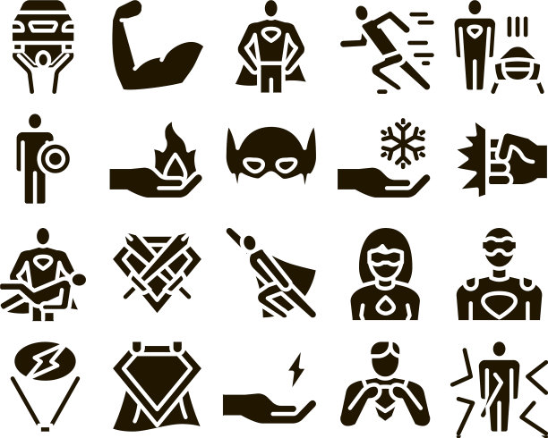 超级英雄符号元素图标集图片下载