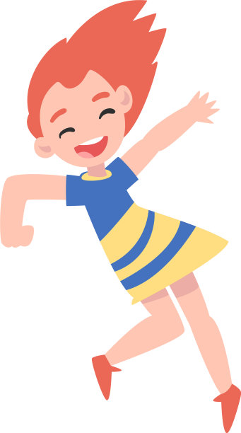小女孩笑得开心，跳得可爱开心图片下载