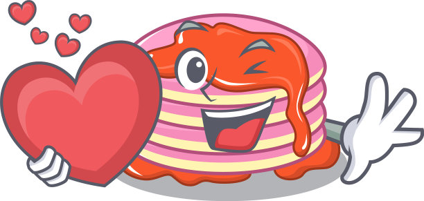 浪漫的草莓煎饼卡通图片图片下载