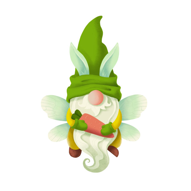 带着兔子耳朵的复活节地精，图片下载