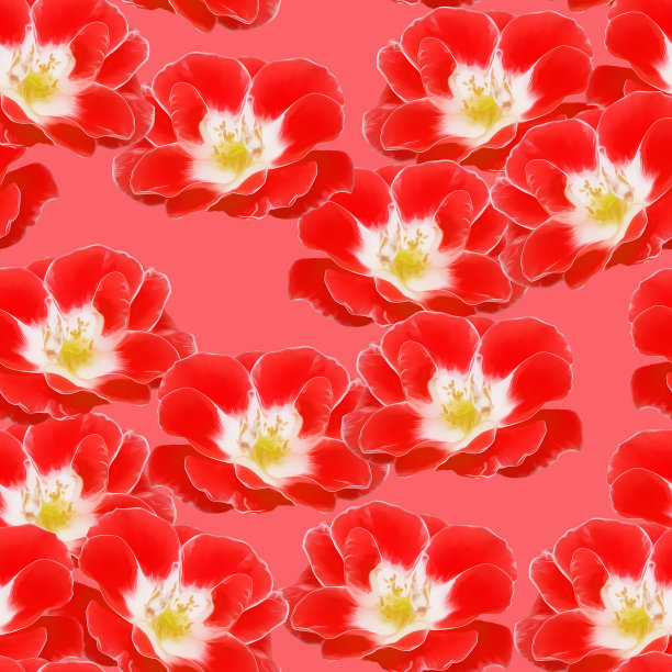 玫瑰花朵。插图，花的纹理。用于连续复制的无缝模式。花卉背景，照片拼贴为纺织品，棉布面料。用于墙纸、封面、印刷品。图片下载