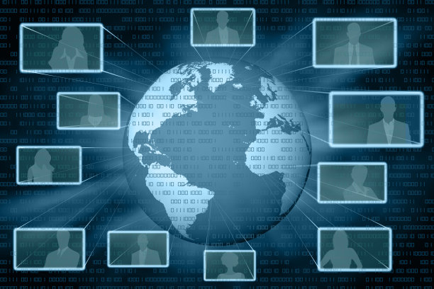 数字世界连接- 3D插图图片下载