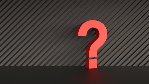 抽象黑色背景上的红色问号，FAQ概念图片下载