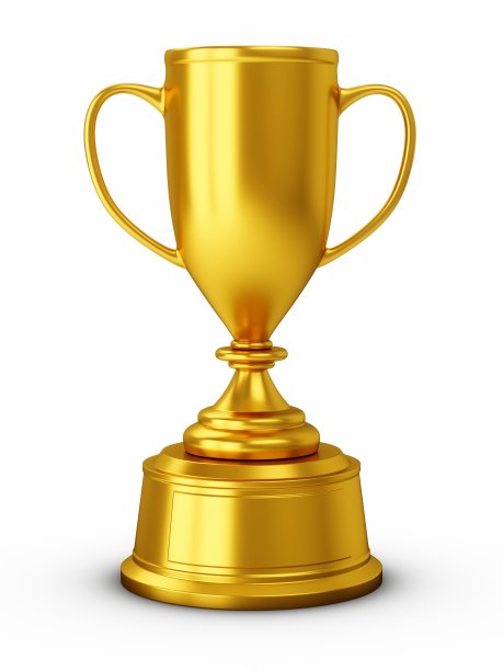 3D渲染金像奖奖杯孤立在白色背景图片下载