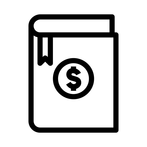 财务书与美元符号图标线图片下载