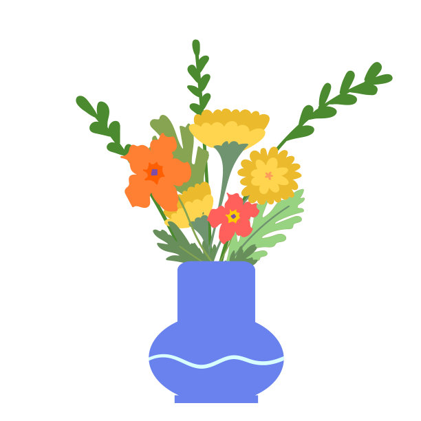 花瓶里的一束花园花图片下载