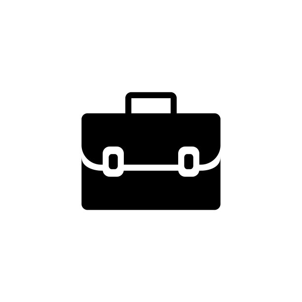 公文包手提箱袋扁平黑色图标图片下载