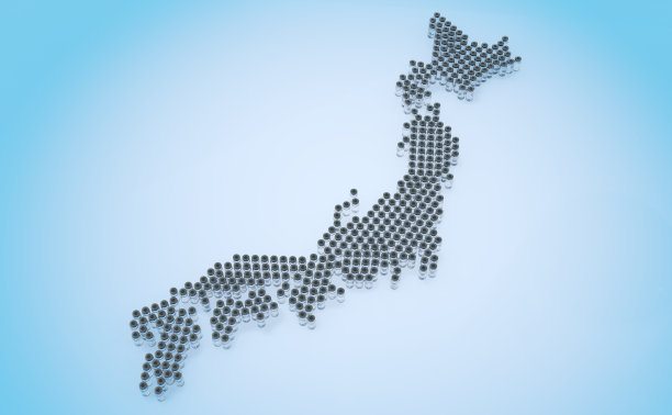 日本形状的冠状病毒疫苗瓶图片下载