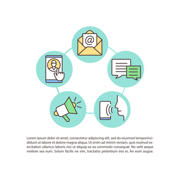 联系我们的概念图标与文本图片下载