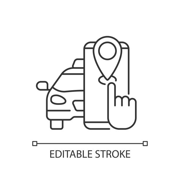 出租车跟踪器线性图标图片下载