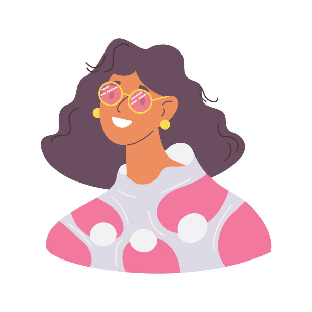 年轻女子戴着粉红色的太阳镜，可爱的微笑图片下载