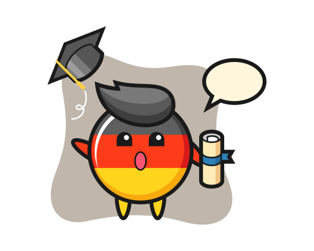 德国国旗徽章卡通扔帽子图片下载