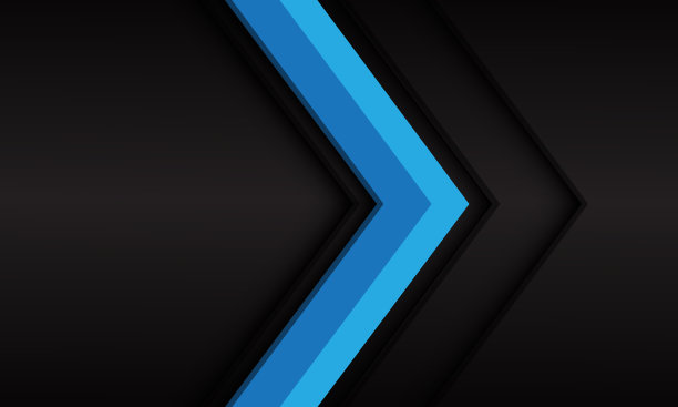 蓝色箭头3d方向上深灰色金属图片下载