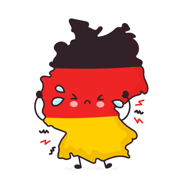 可爱，悲伤，有趣的德国地图和国旗字符图片下载