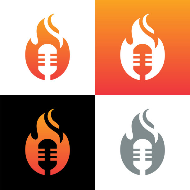 站起来喜剧标志模板播客符号图片下载