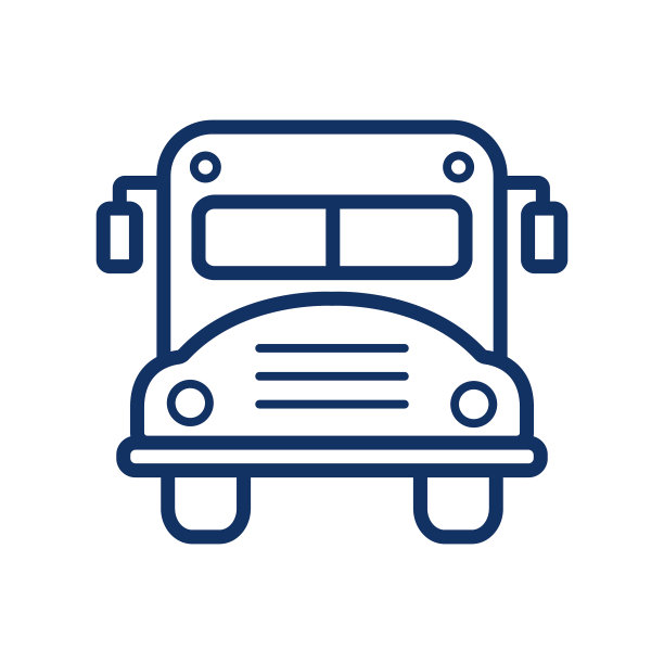 白色背景上的校车图标图片下载