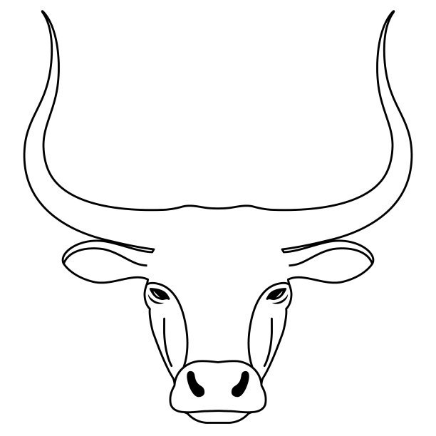 头牛的轮廓简单，长角水牛或图片下载