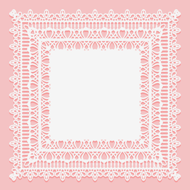 白色带花边的方形餐巾孤立在粉红色上图片下载