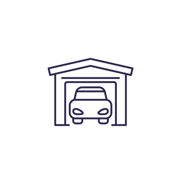 车库图标在白线上图片下载