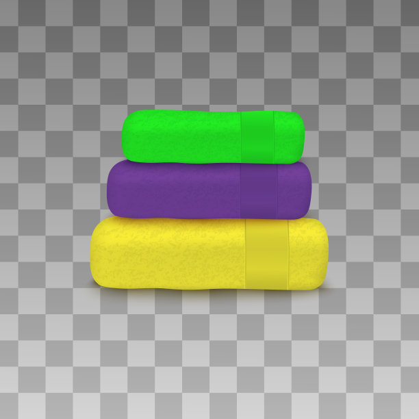 堆叠的彩色折叠毛巾布浴巾厨房或卫生在浴室图片下载
