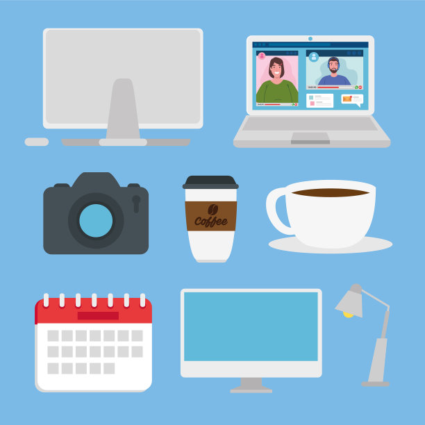 夫妇在视频会议上的笔记本电脑设置图片下载