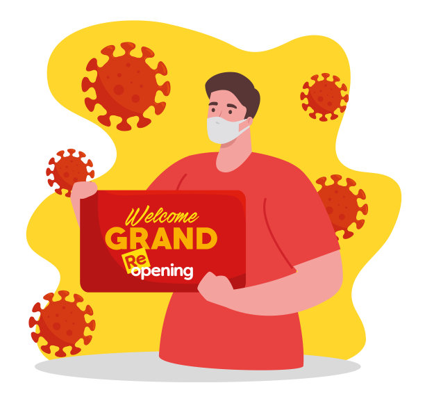 男人用带标签的口罩欢迎盛大图片下载