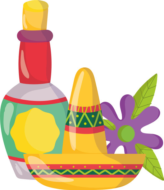 墨西哥独立日龙舌兰瓶饮帽图片下载