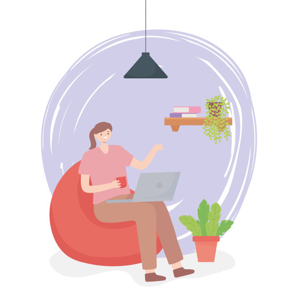 坐在椅子上拿着笔记本电脑和咖啡杯的职业女性图片下载