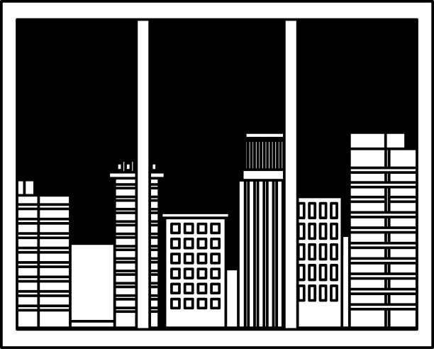 窗城市城市建筑景观孤立设计图片下载