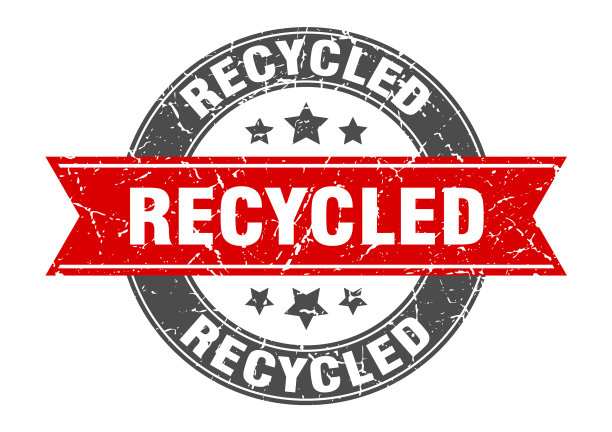 可循环使用的圆形邮票及缎带标签图片下载