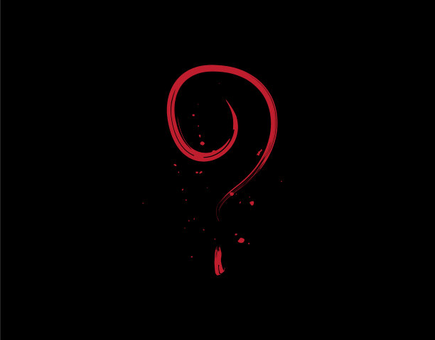 红色神秘图标在黑色背景中图片下载