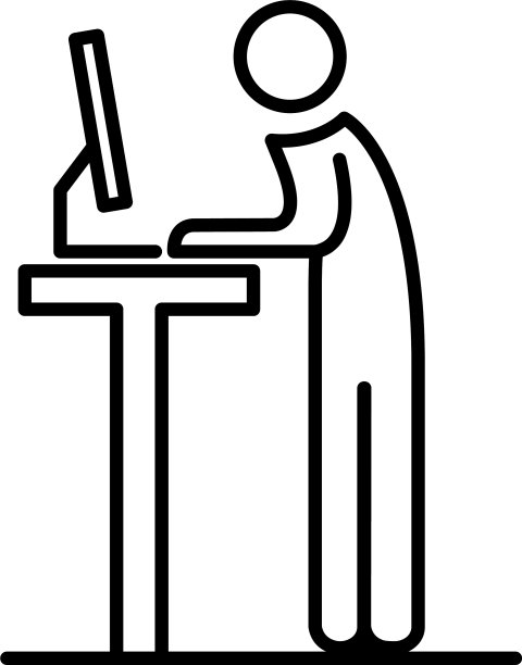 人与电脑在视频聊天线风格图标图片下载