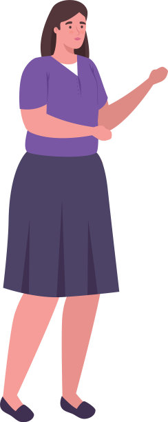 加码女人卡通与紫色衬衫图片下载