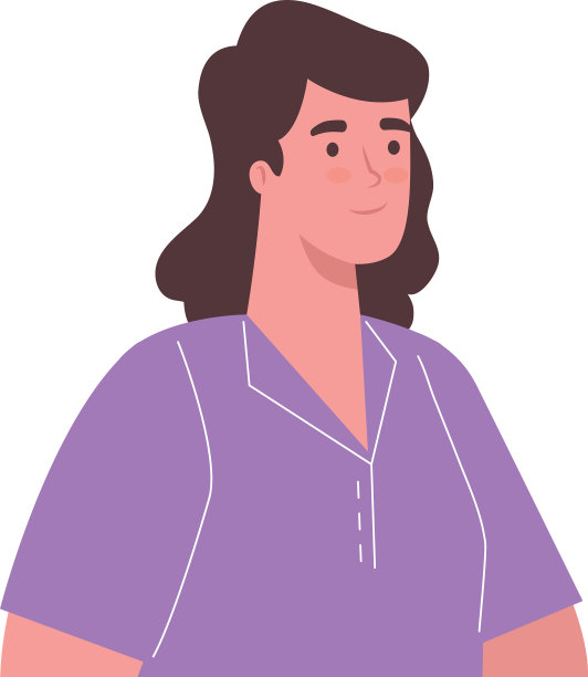 加码女人卡通与紫色衬衫图片下载