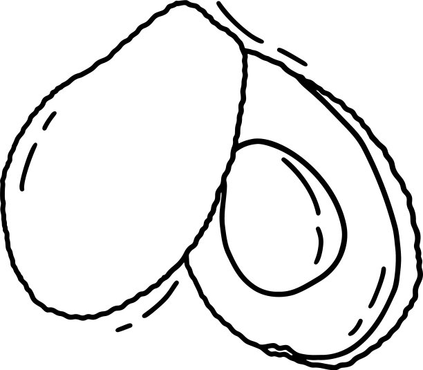 牛油果片手绘热带夏季水果图片下载