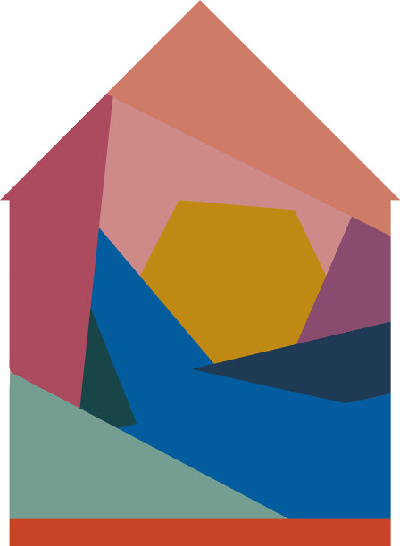 用抽象的明亮线条勾勒出房子的轮廓图片下载